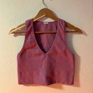 Athleta Brand Aurora Style Lotus Color Women's Purple Ribbed Crop Top